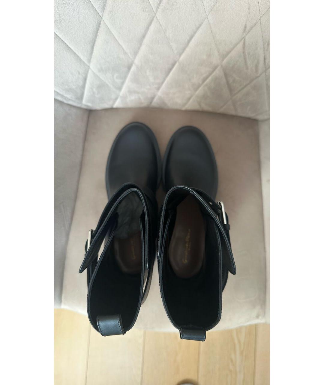 GIANVITO ROSSI Черные кожаные полусапоги, фото 2