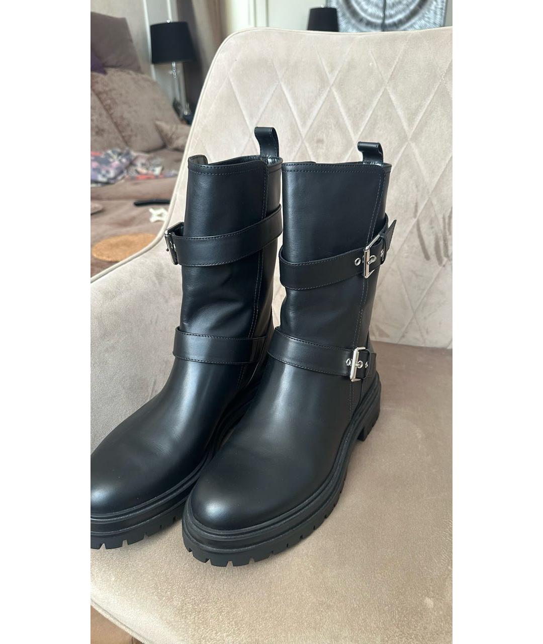 GIANVITO ROSSI Черные кожаные полусапоги, фото 5