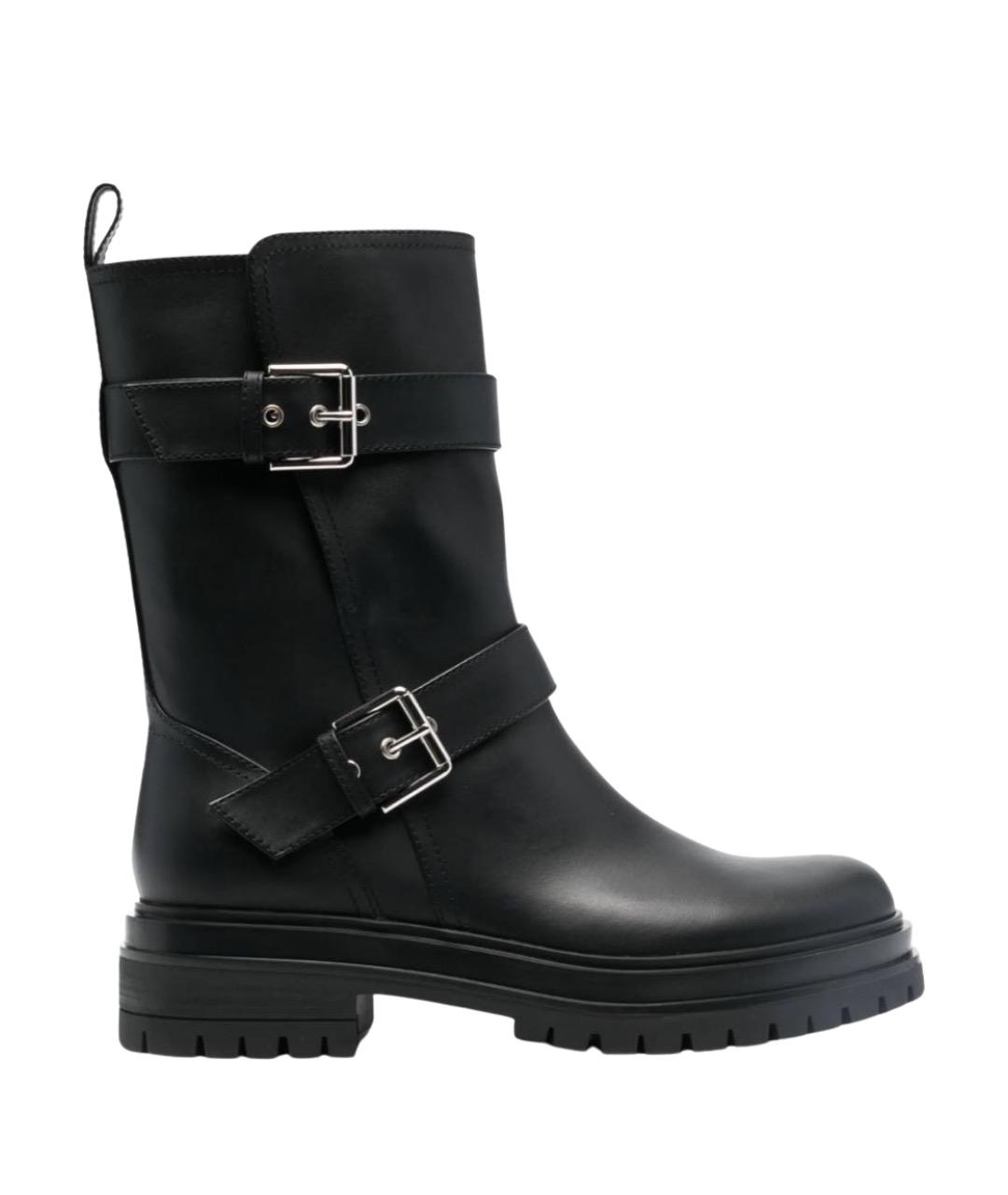 GIANVITO ROSSI Черные кожаные полусапоги, фото 1