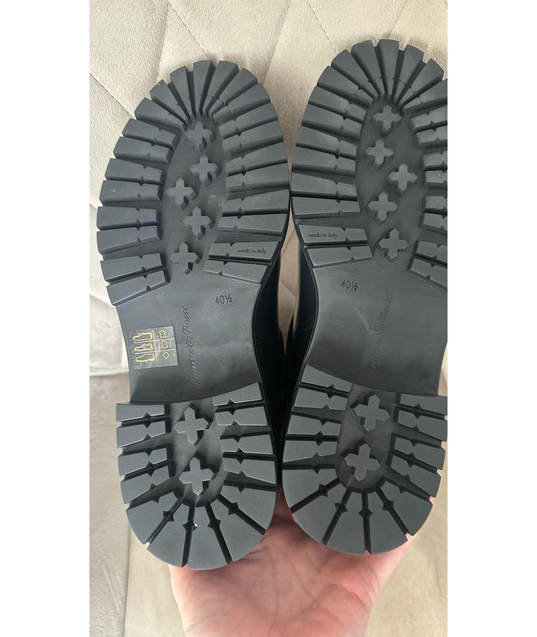 GIANVITO ROSSI Черные кожаные полусапоги, фото 4