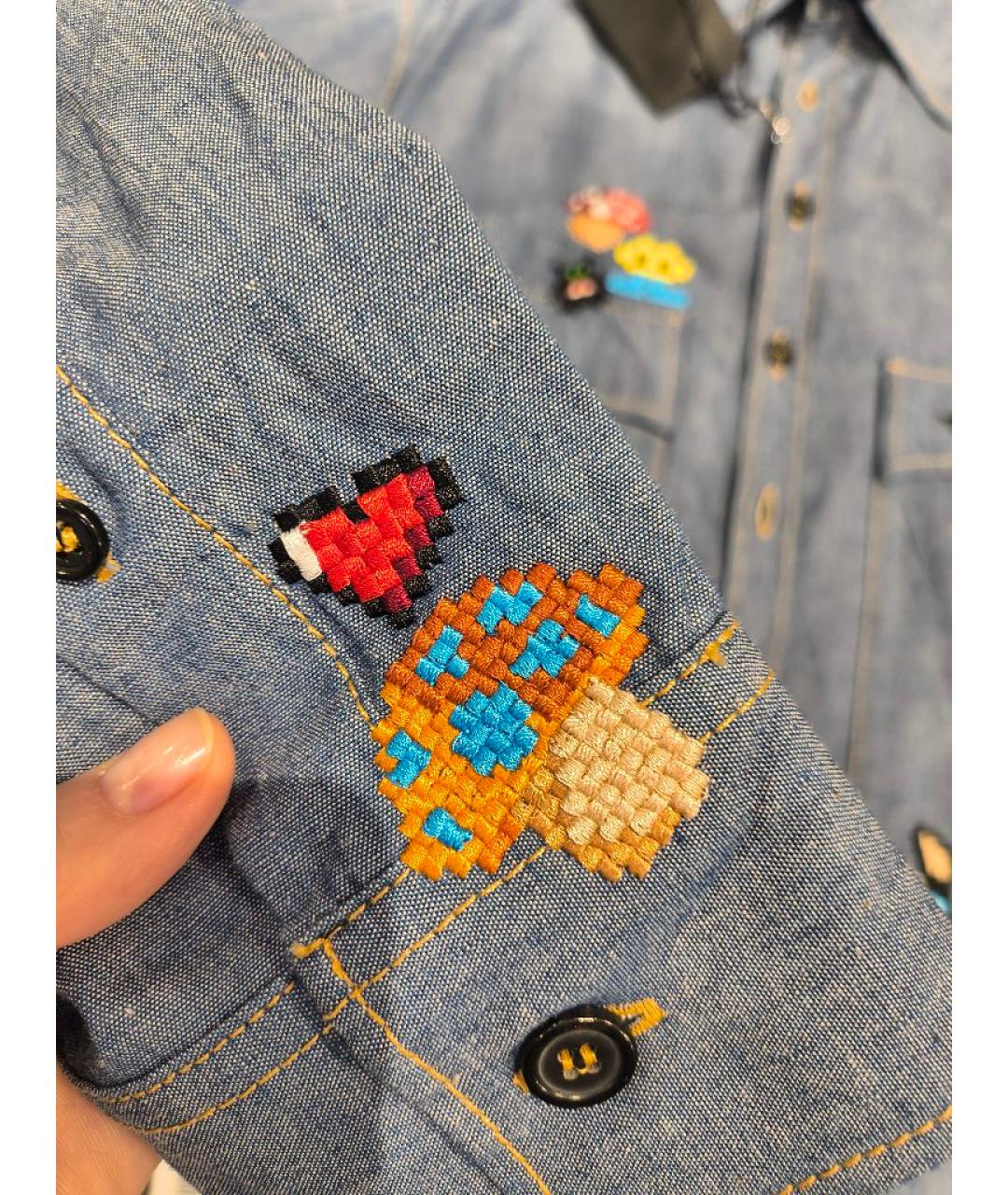 DSQUARED2 Голубая хлопковая кэжуал рубашка, фото 5