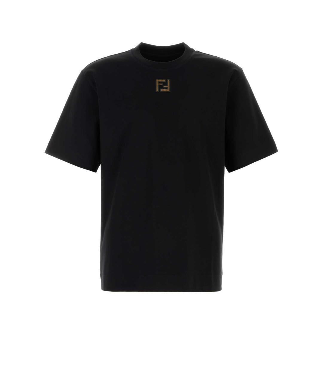 FENDI Черная хлопковая футболка, фото 1