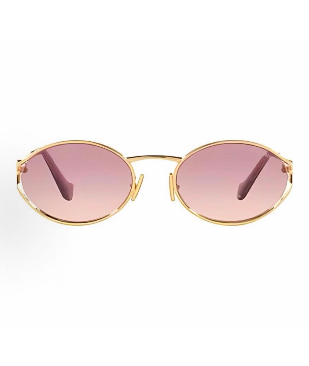MIU MIU Розовые металлические солнцезащитные очки, фото 4