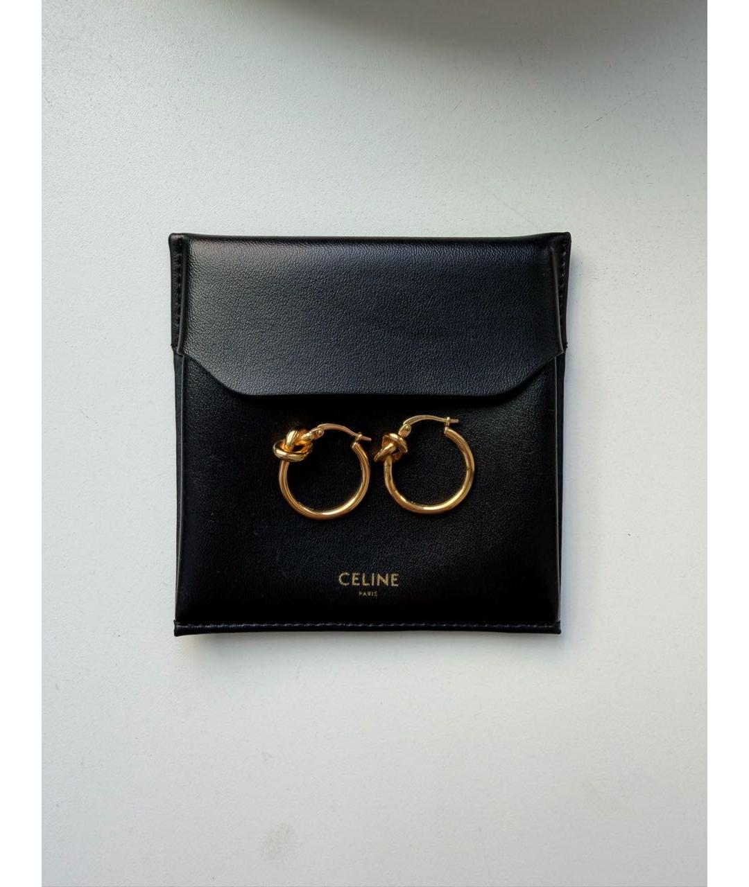CELINE Золотые латунные серьги, фото 5