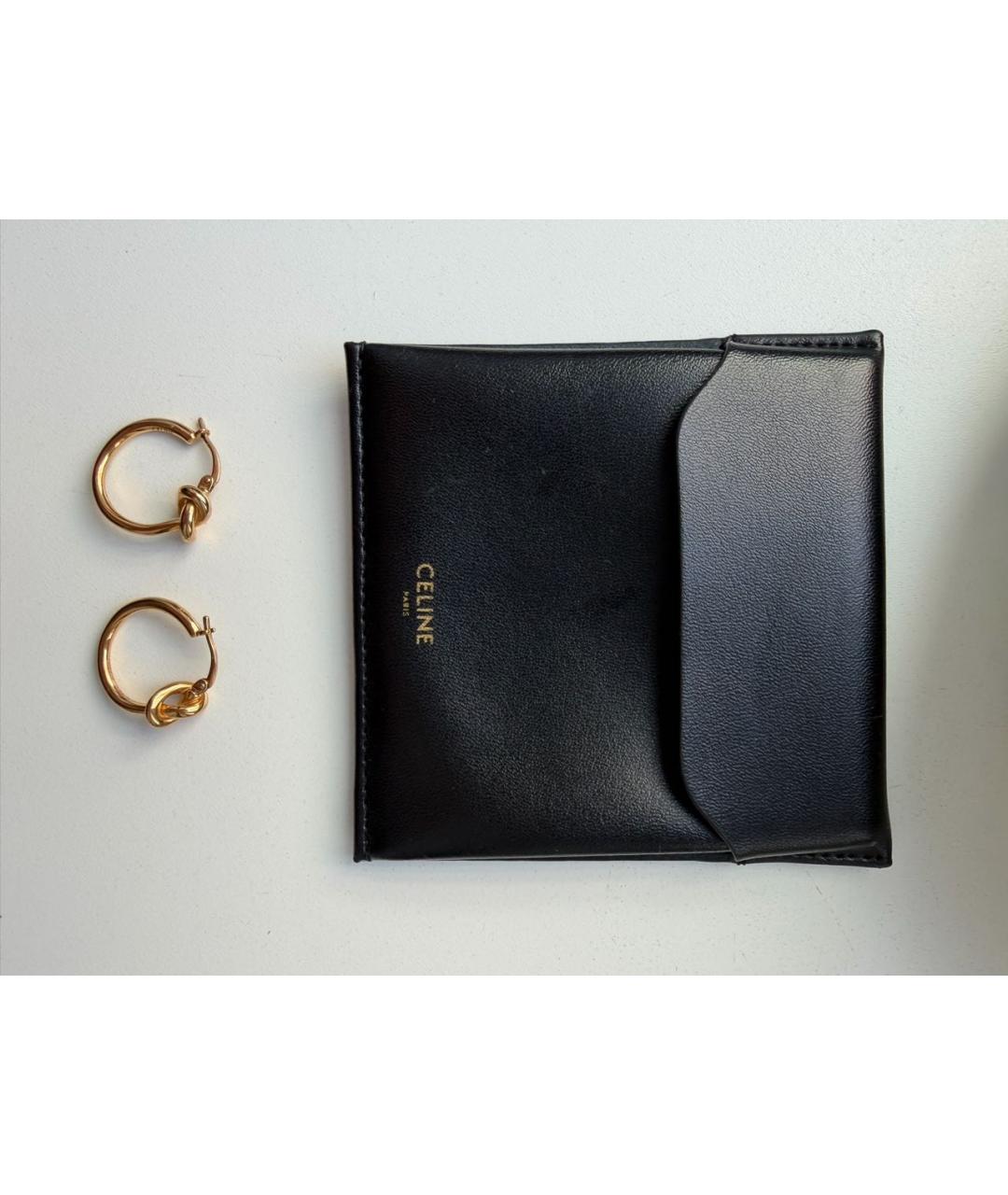 CELINE Золотые латунные серьги, фото 2