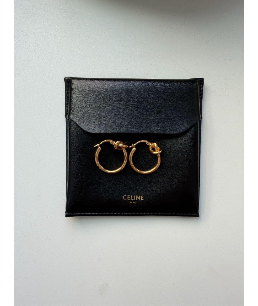 CELINE Золотые латунные серьги, фото 3