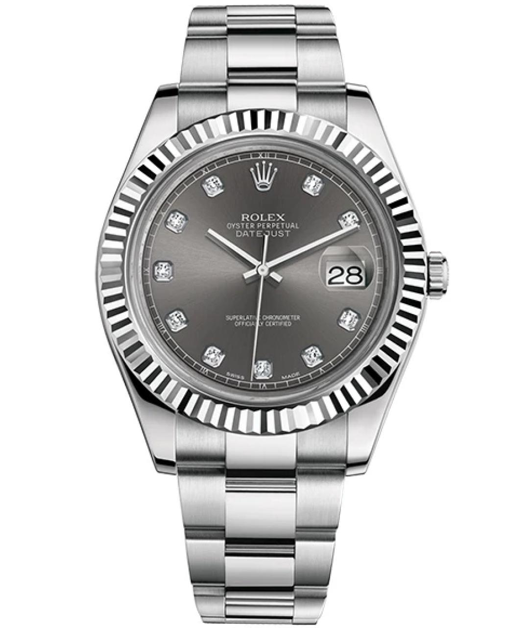 ROLEX Серые часы из белого золота, фото 1