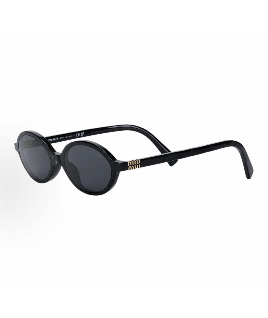 MIU MIU Черные пластиковые солнцезащитные очки, фото 2