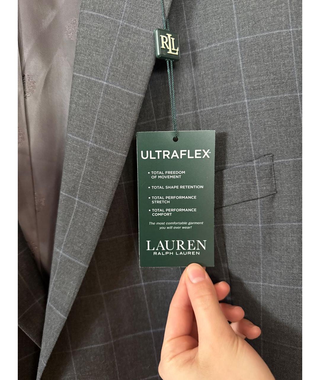 RALPH LAUREN Серый классический костюм, фото 5