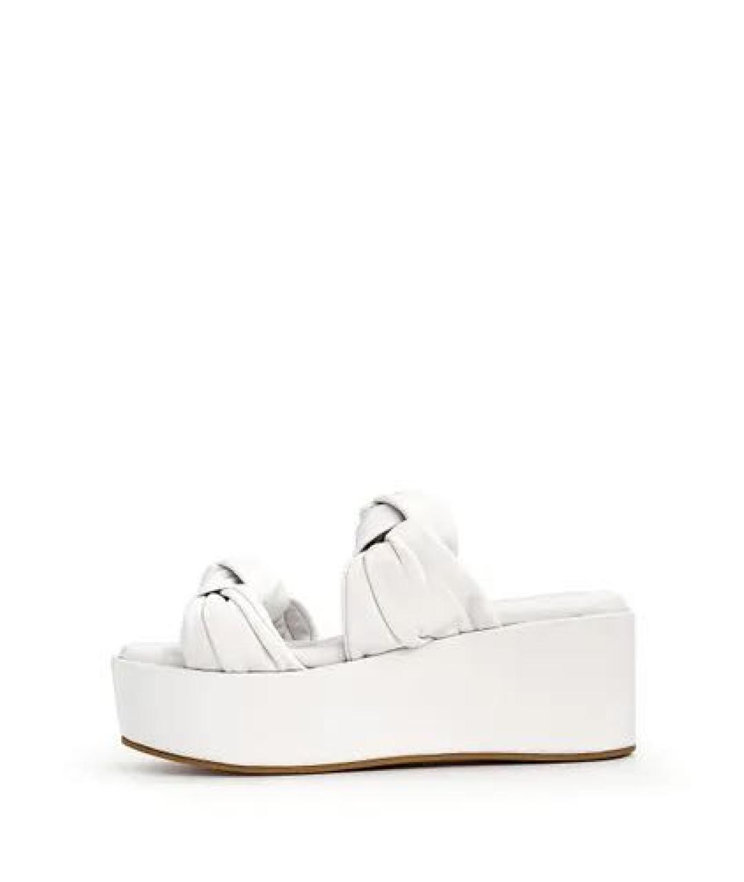 TWIN-SET Белые кожаные шлепанцы, фото 9