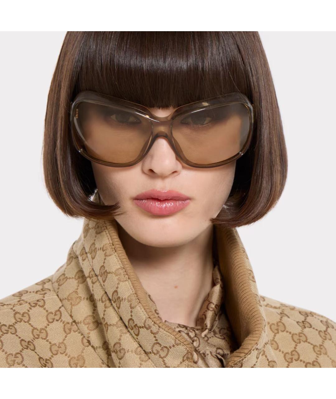GUCCI Бежевые солнцезащитные очки, фото 3