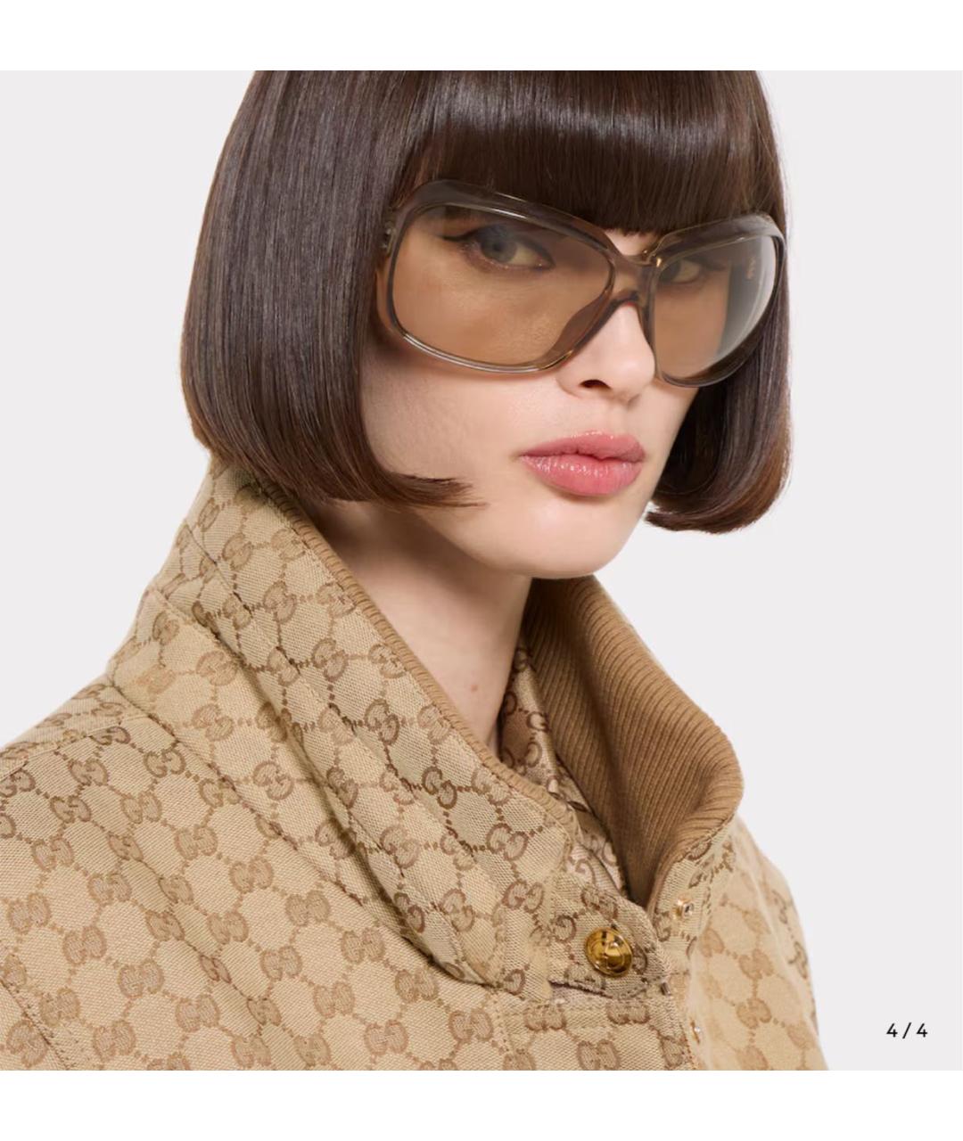 GUCCI Бежевые солнцезащитные очки, фото 4