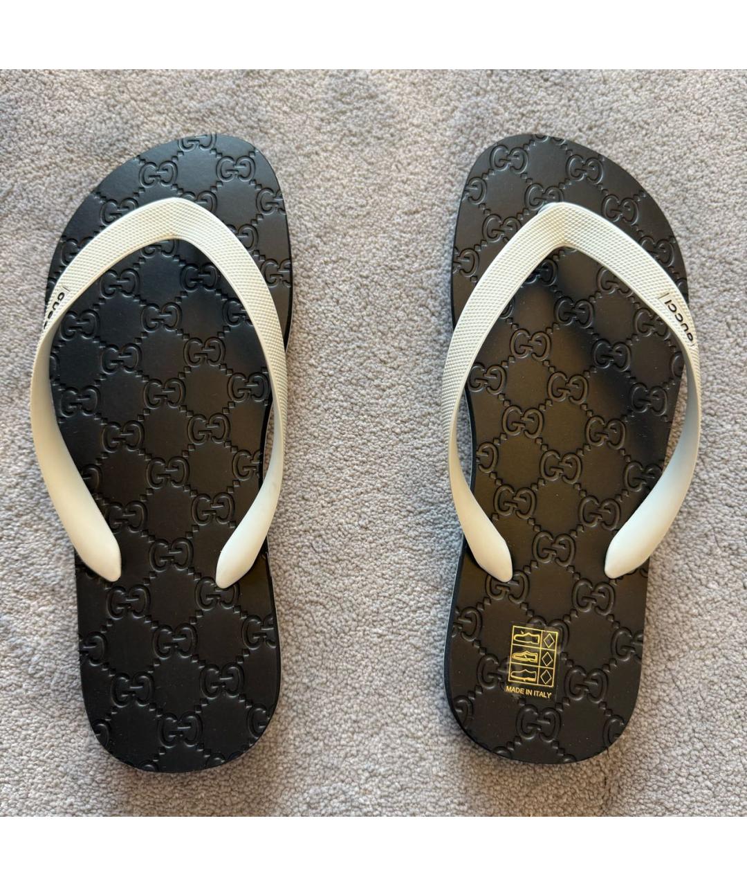 GUCCI Черные резиновые шлепанцы, фото 3