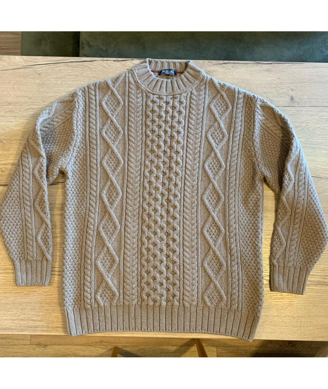 LORO PIANA Бежевый кашемировый джемпер / свитер, фото 9