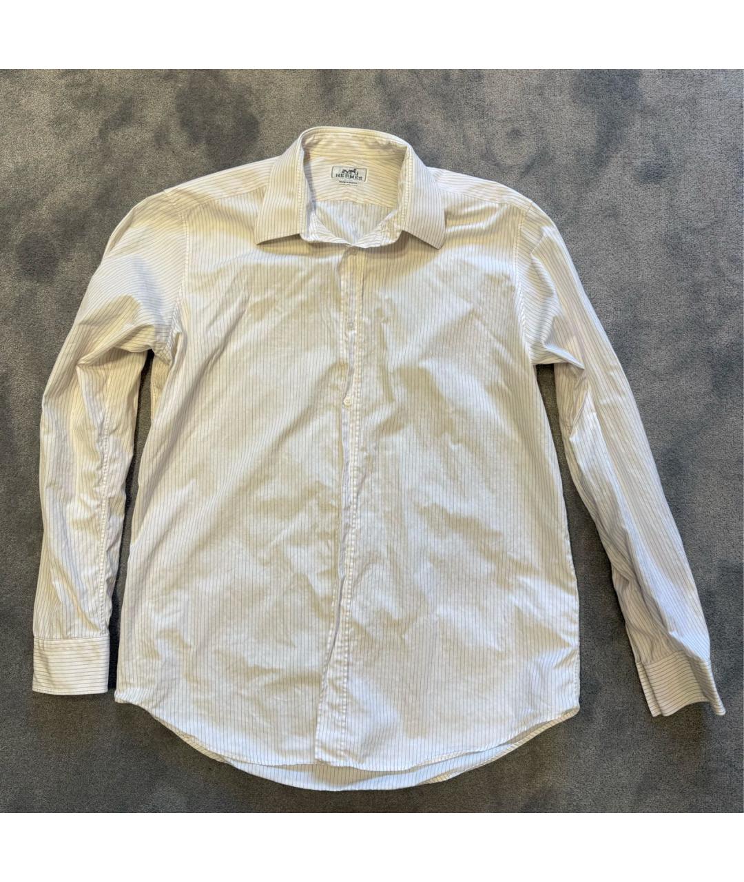 HERMES Белая хлопковая классическая рубашка, фото 9