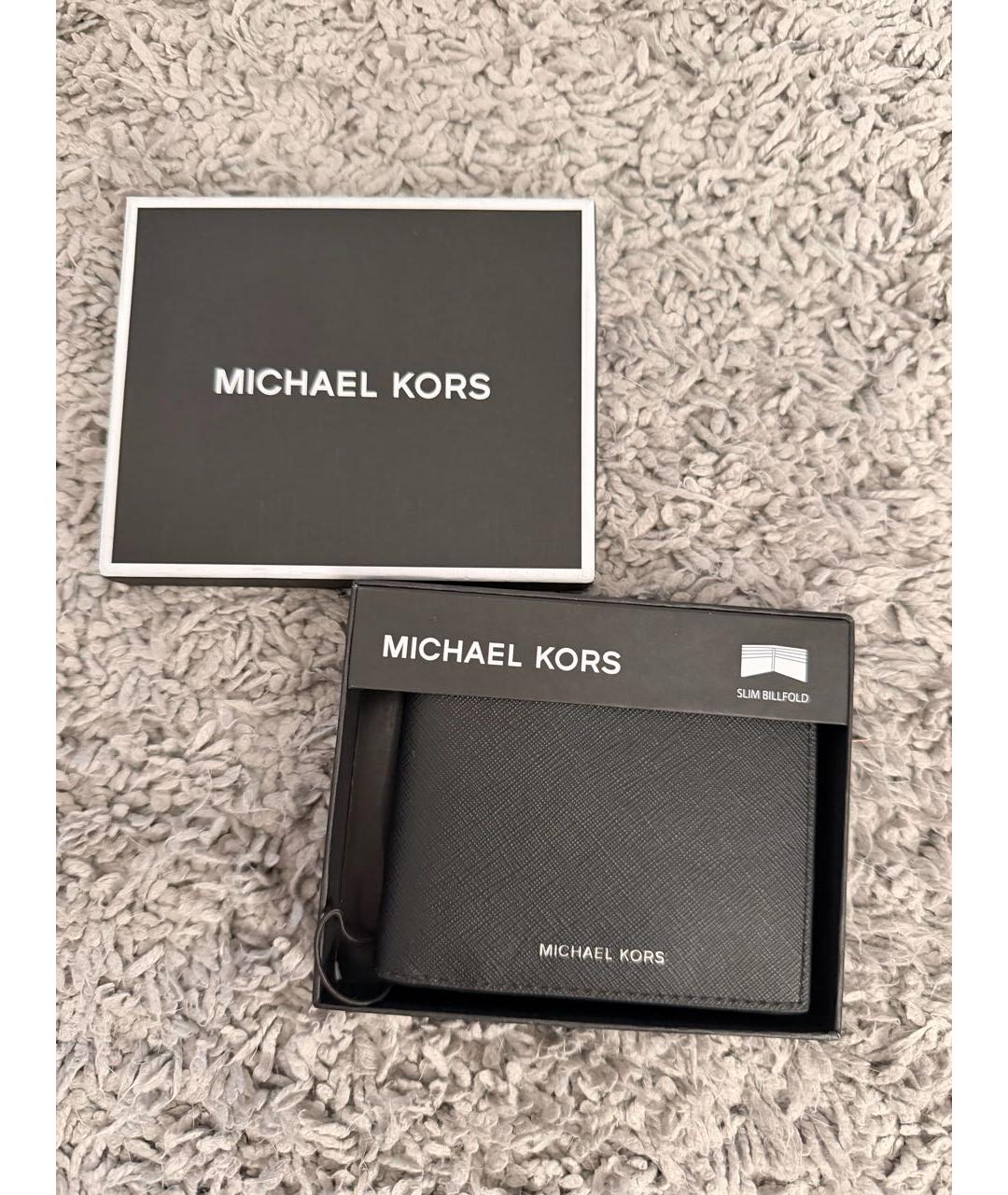MICHAEL KORS Черный кожаный кошелек, фото 5