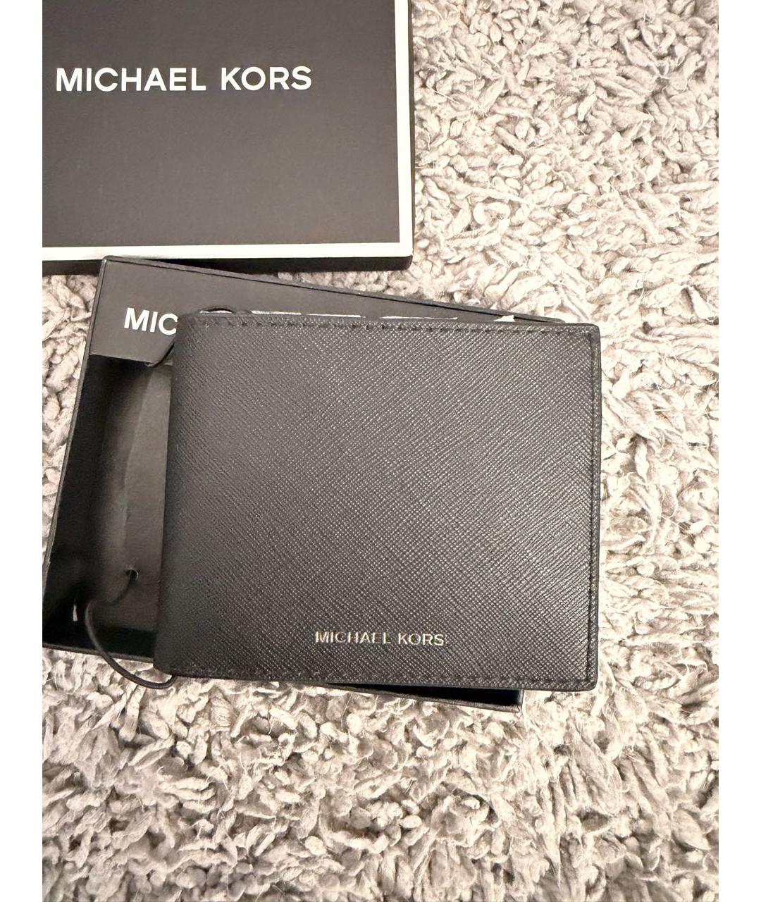 MICHAEL KORS Черный кожаный кошелек, фото 2