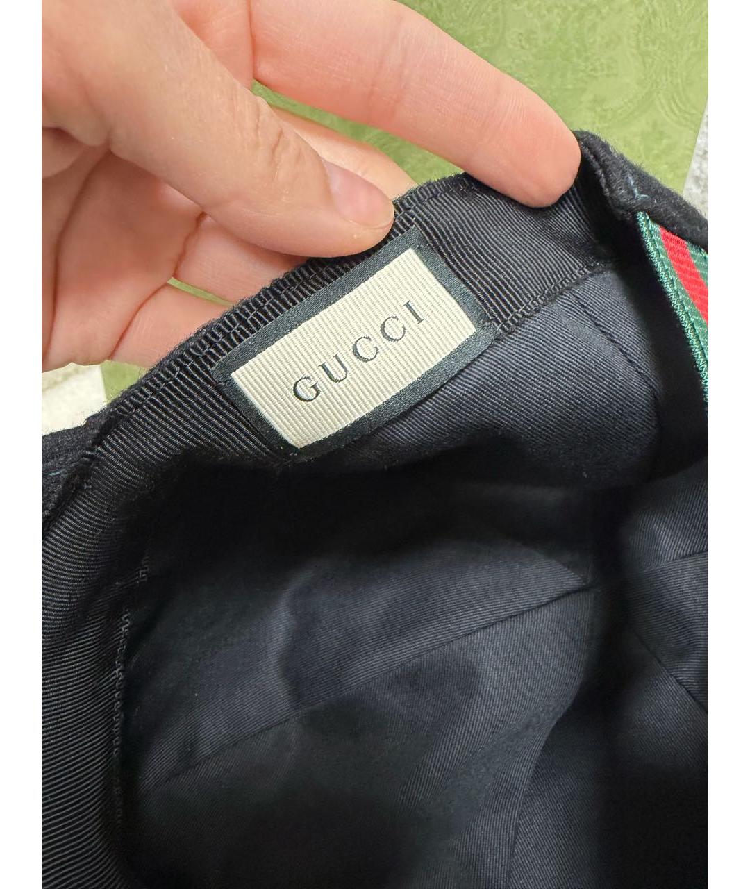 GUCCI Черная шерстяная кепка/бейсболка, фото 6