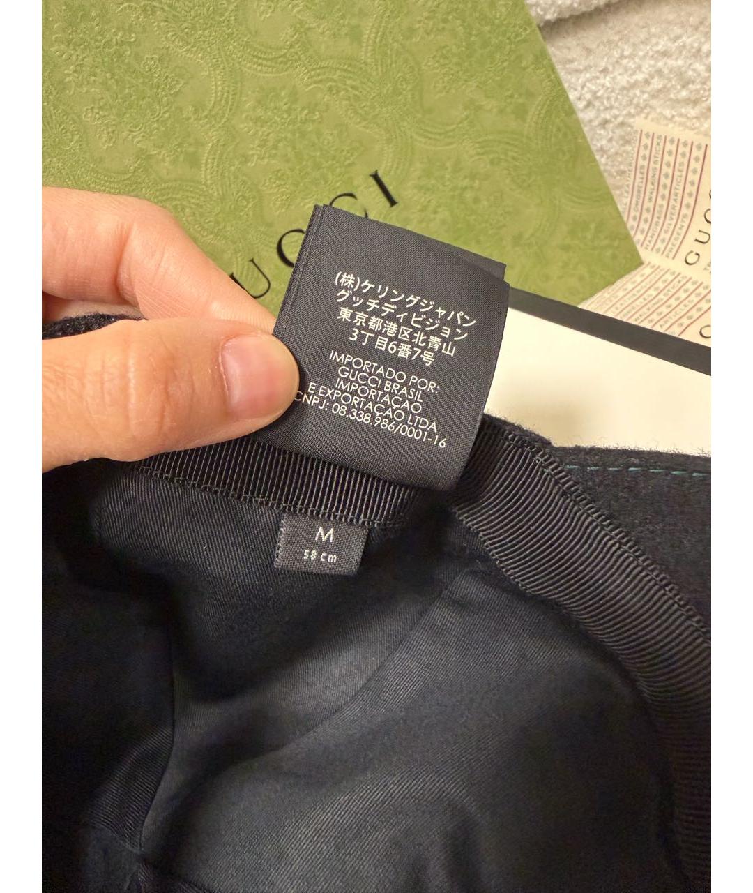 GUCCI Черная шерстяная кепка/бейсболка, фото 8