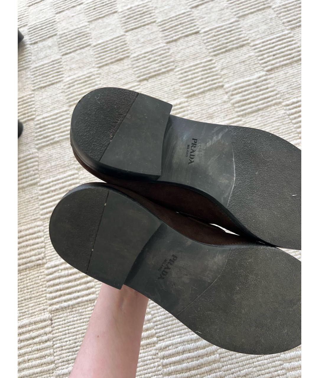 PRADA Коричневые замшевые лоферы, фото 5