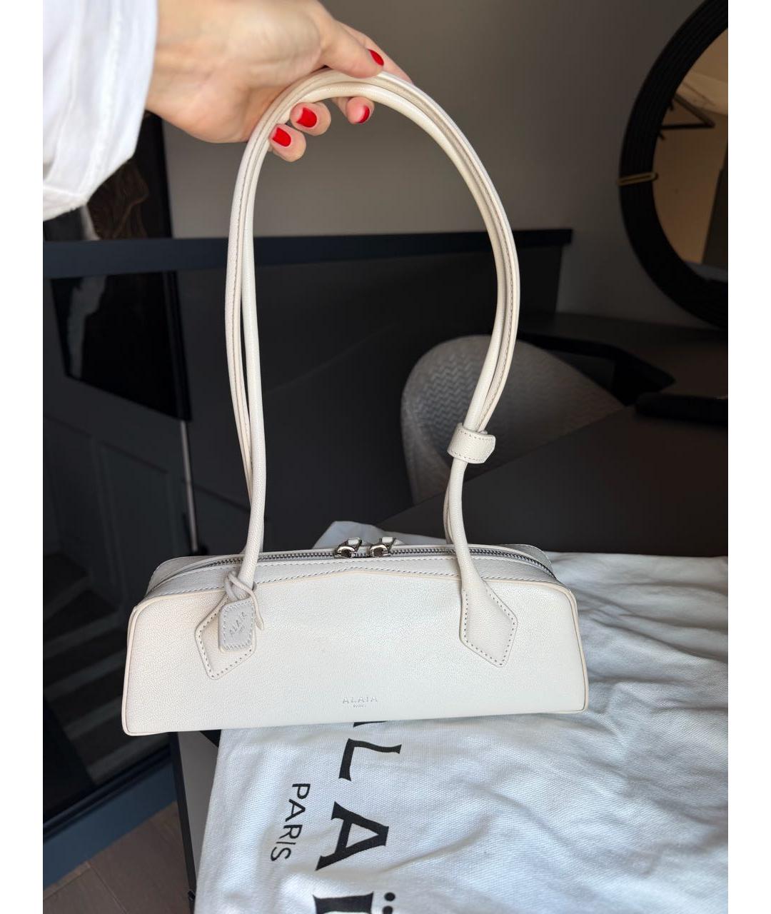ALAIA Белая кожаная сумка через плечо, фото 8