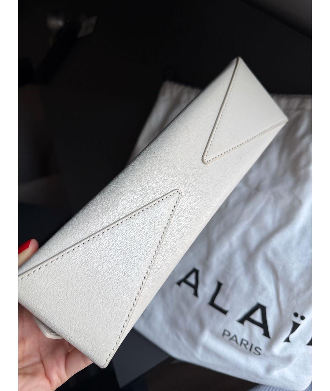 ALAIA Белая кожаная сумка через плечо, фото 6