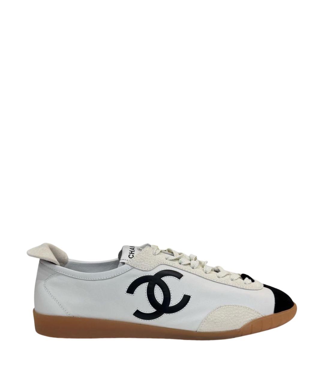 CHANEL Белые кожаные кеды, фото 1