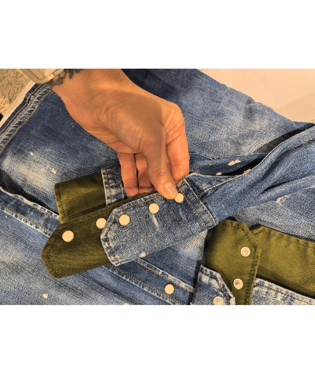 DSQUARED2 Голубая хлопковая кэжуал рубашка, фото 7