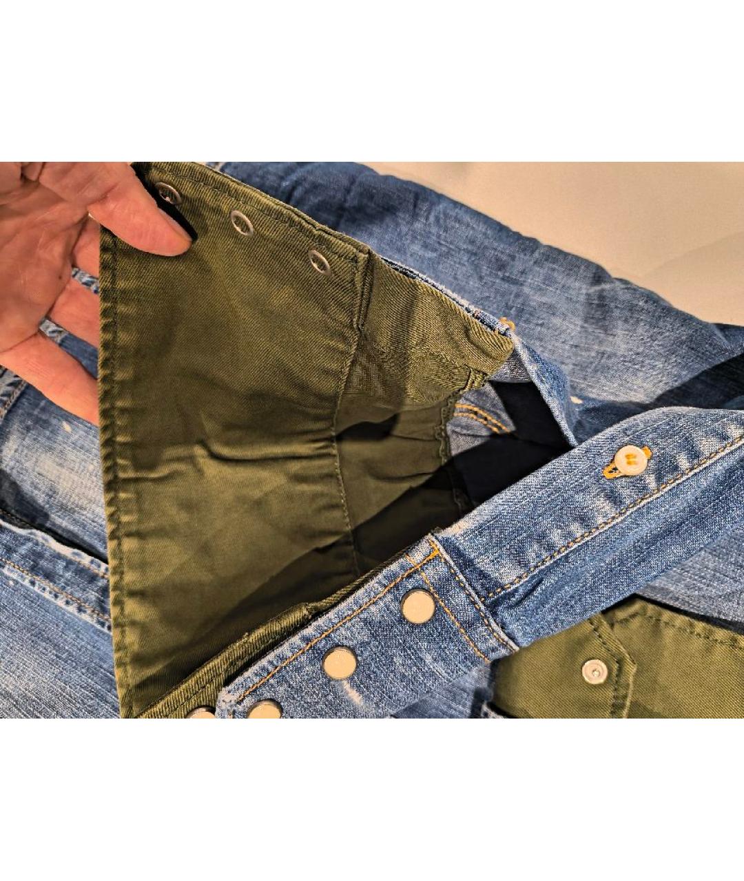 DSQUARED2 Голубая хлопковая кэжуал рубашка, фото 6