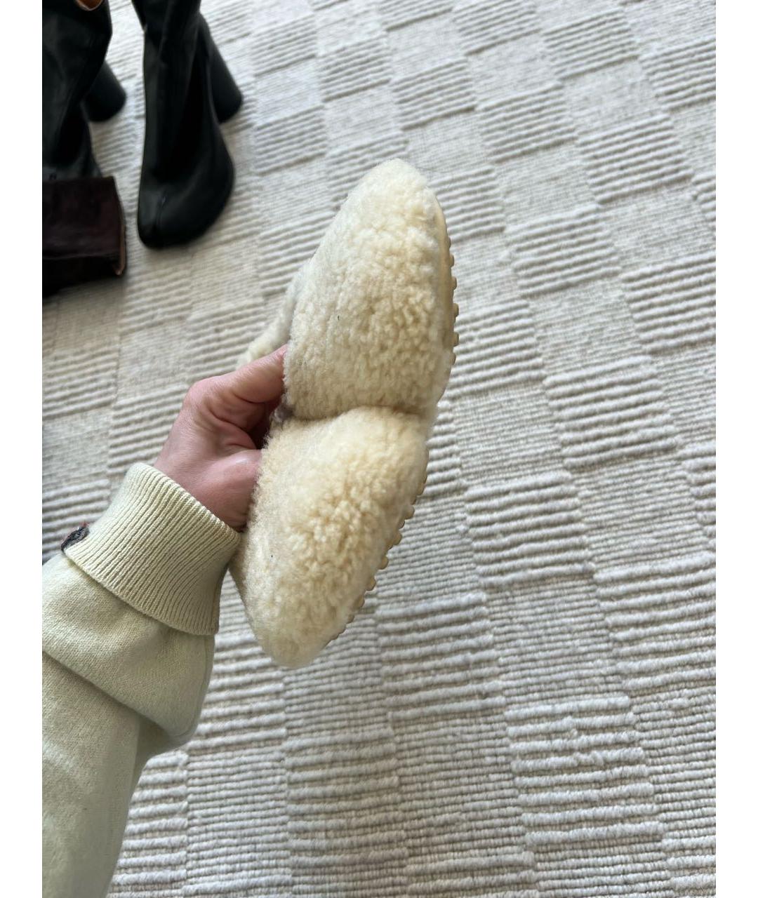 BOTTEGA VENETA Бежевые текстильные балетки, фото 4