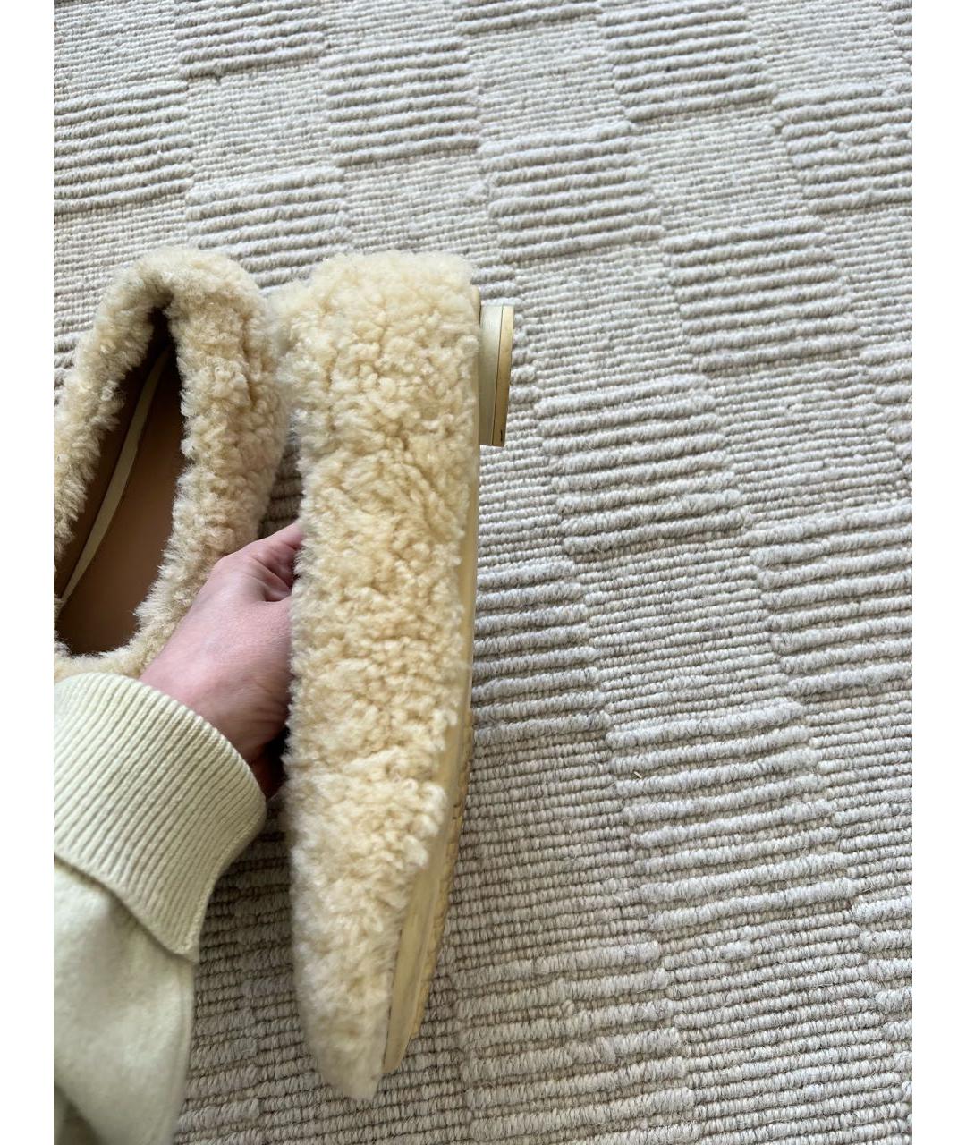 BOTTEGA VENETA Бежевые текстильные балетки, фото 2