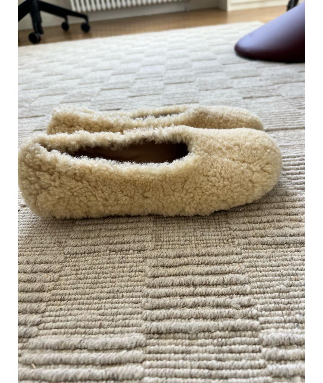 BOTTEGA VENETA Бежевые текстильные балетки, фото 7