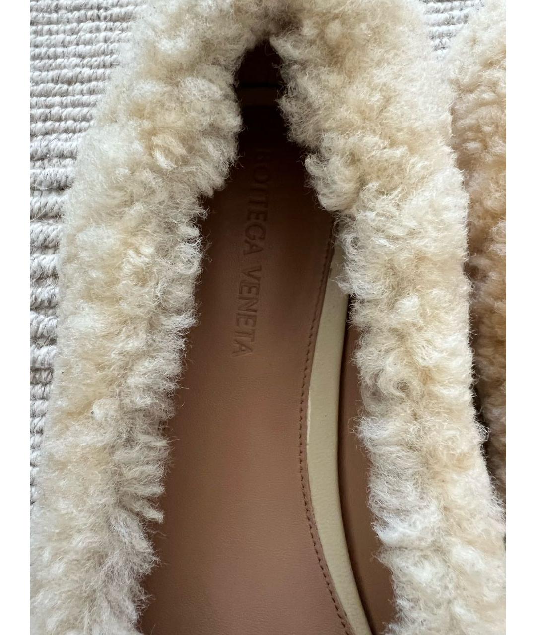 BOTTEGA VENETA Бежевые текстильные балетки, фото 5