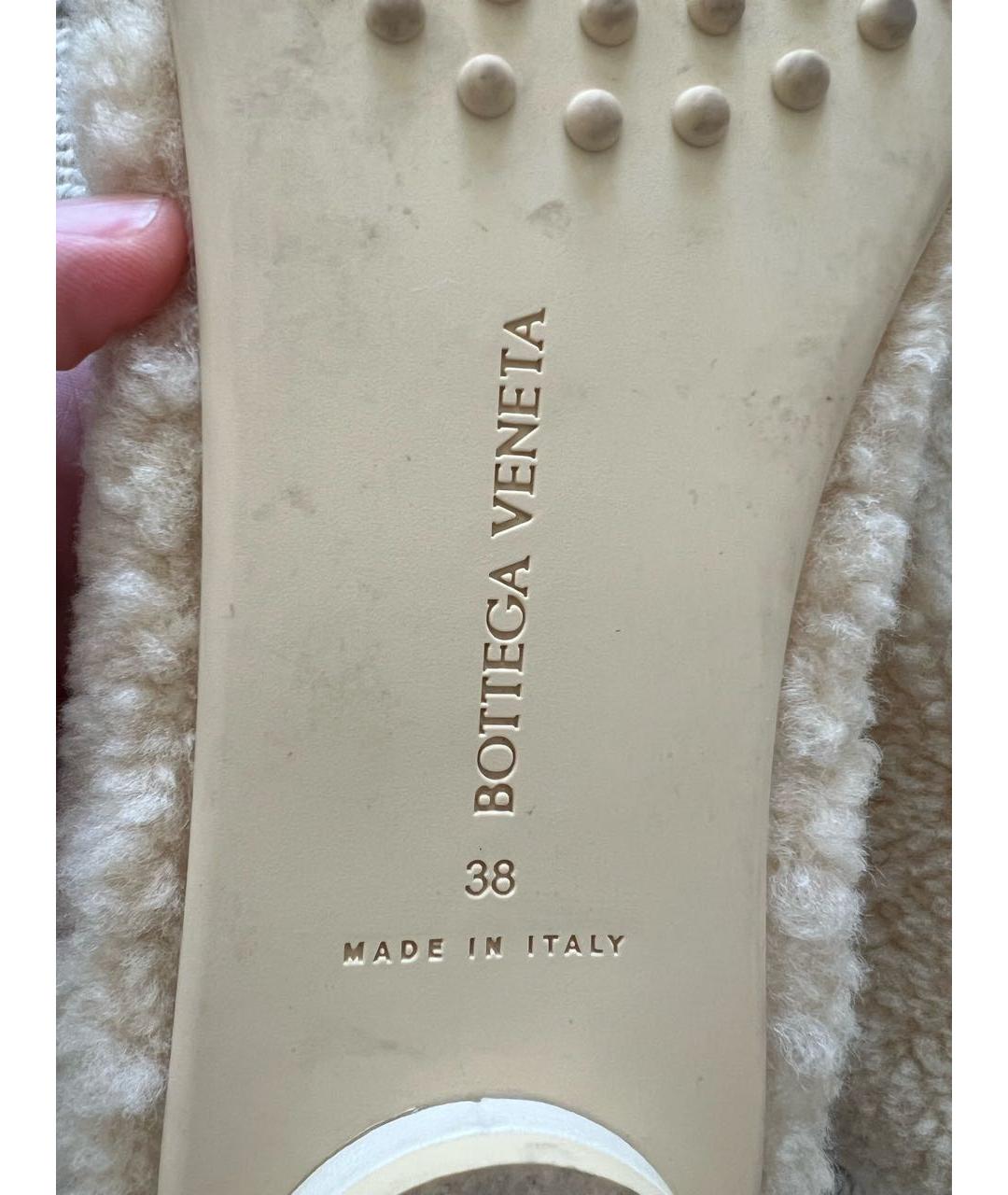 BOTTEGA VENETA Бежевые текстильные балетки, фото 6