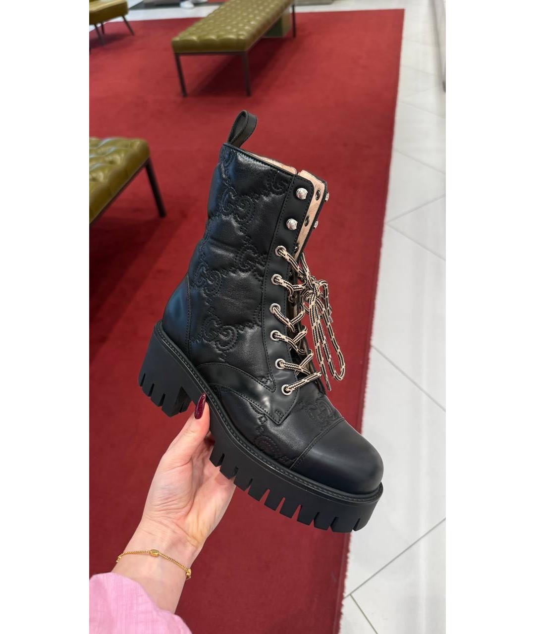 GUCCI Черные кожаные полусапоги, фото 3