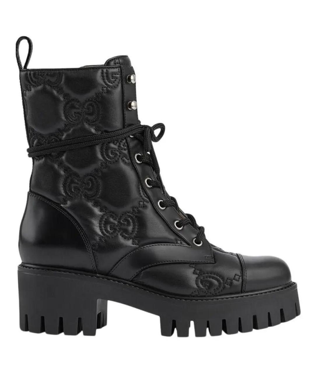 GUCCI Черные кожаные полусапоги, фото 1