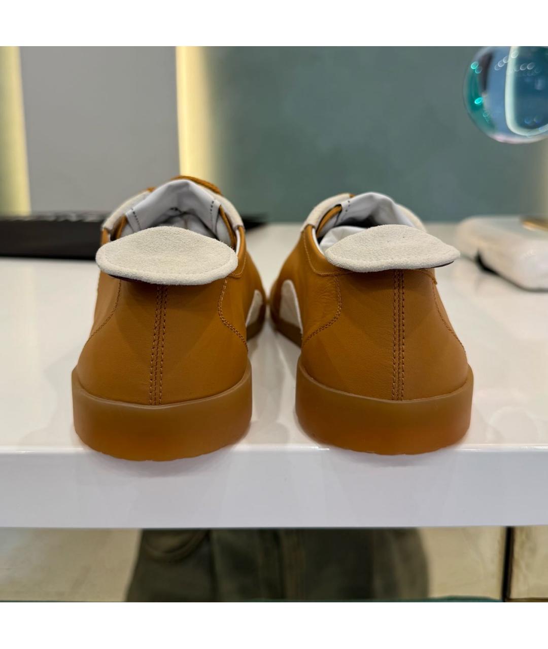 CHANEL Горчичные кожаные кеды, фото 6