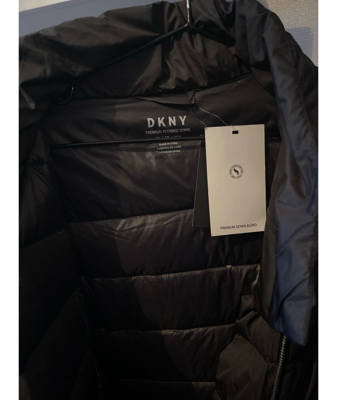 DKNY Черный полиэстеровый пуховик, фото 3