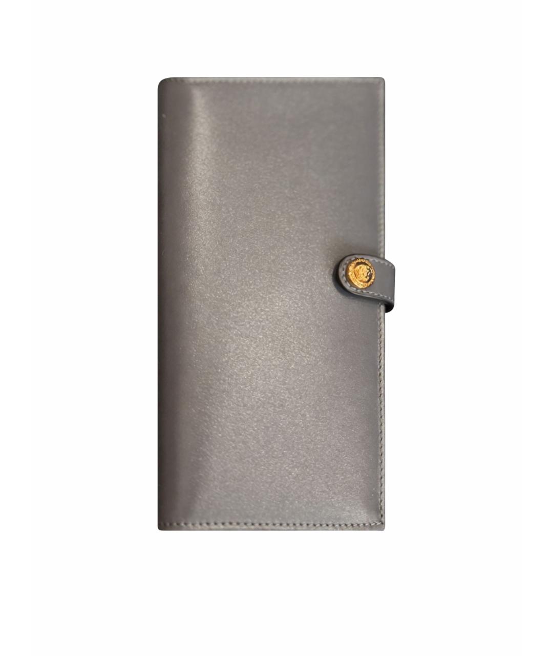 VERSACE Серый кожаный кошелек, фото 1