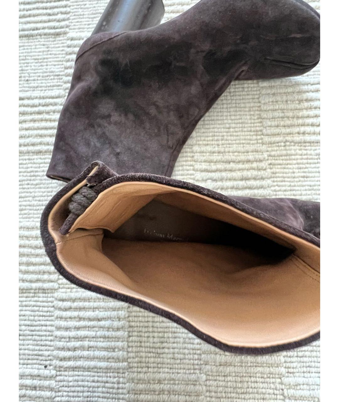 MAISON MARGIELA Коричневые замшевые ботильоны, фото 6