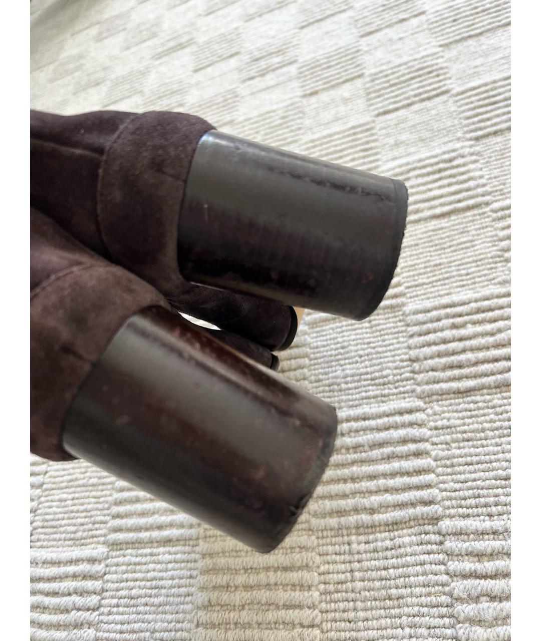 MAISON MARGIELA Коричневые замшевые ботильоны, фото 4