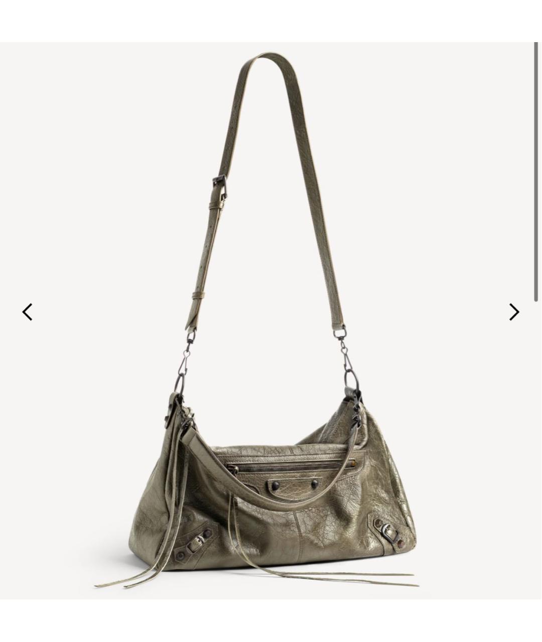 BALENCIAGA Хаки кожаная сумка тоут, фото 2