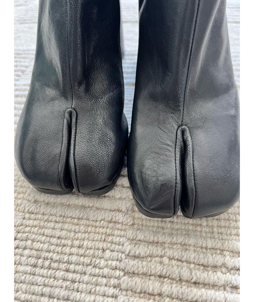 MAISON MARGIELA Антрацитовые кожаные ботильоны, фото 2