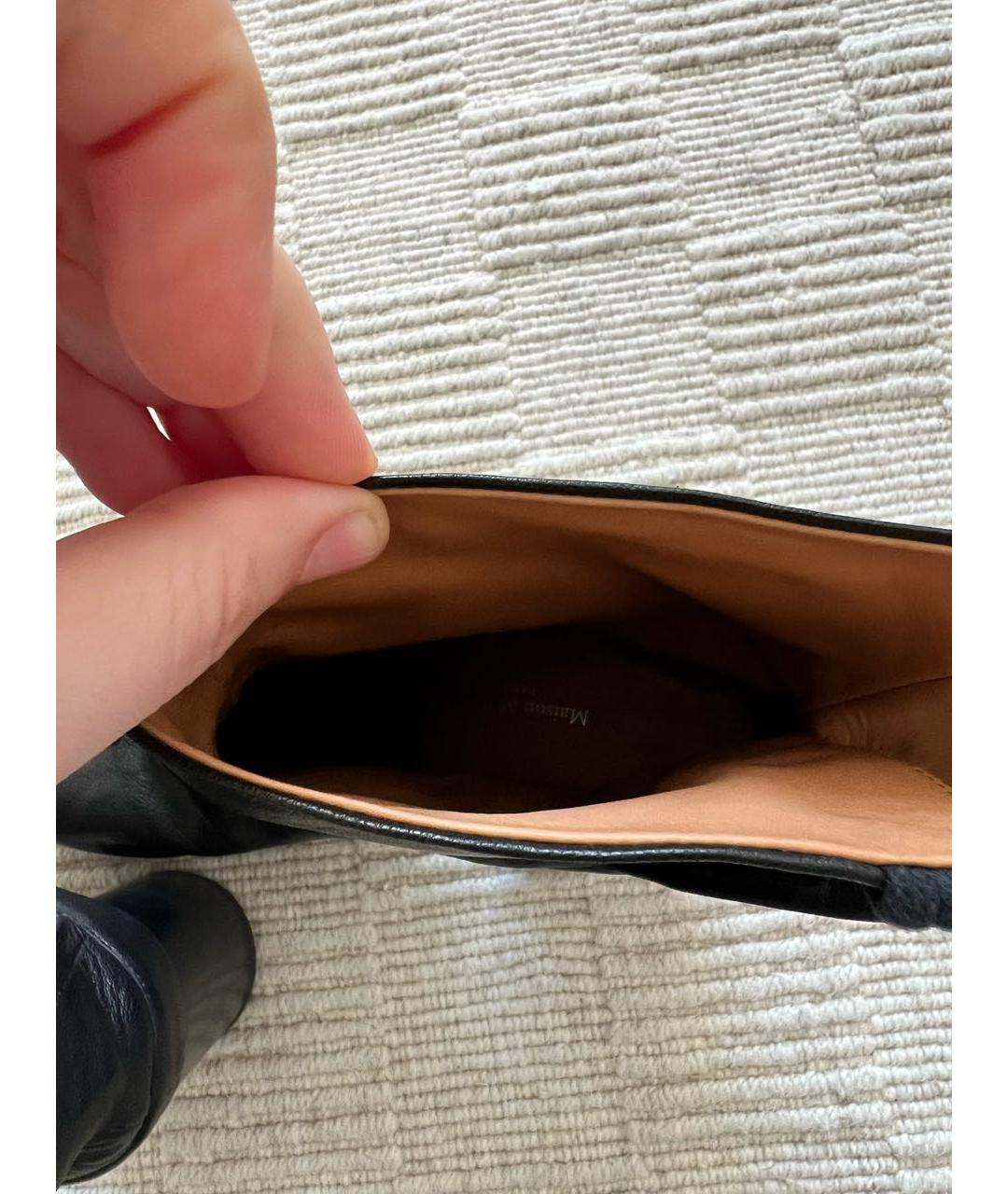 MAISON MARGIELA Антрацитовые кожаные ботильоны, фото 5