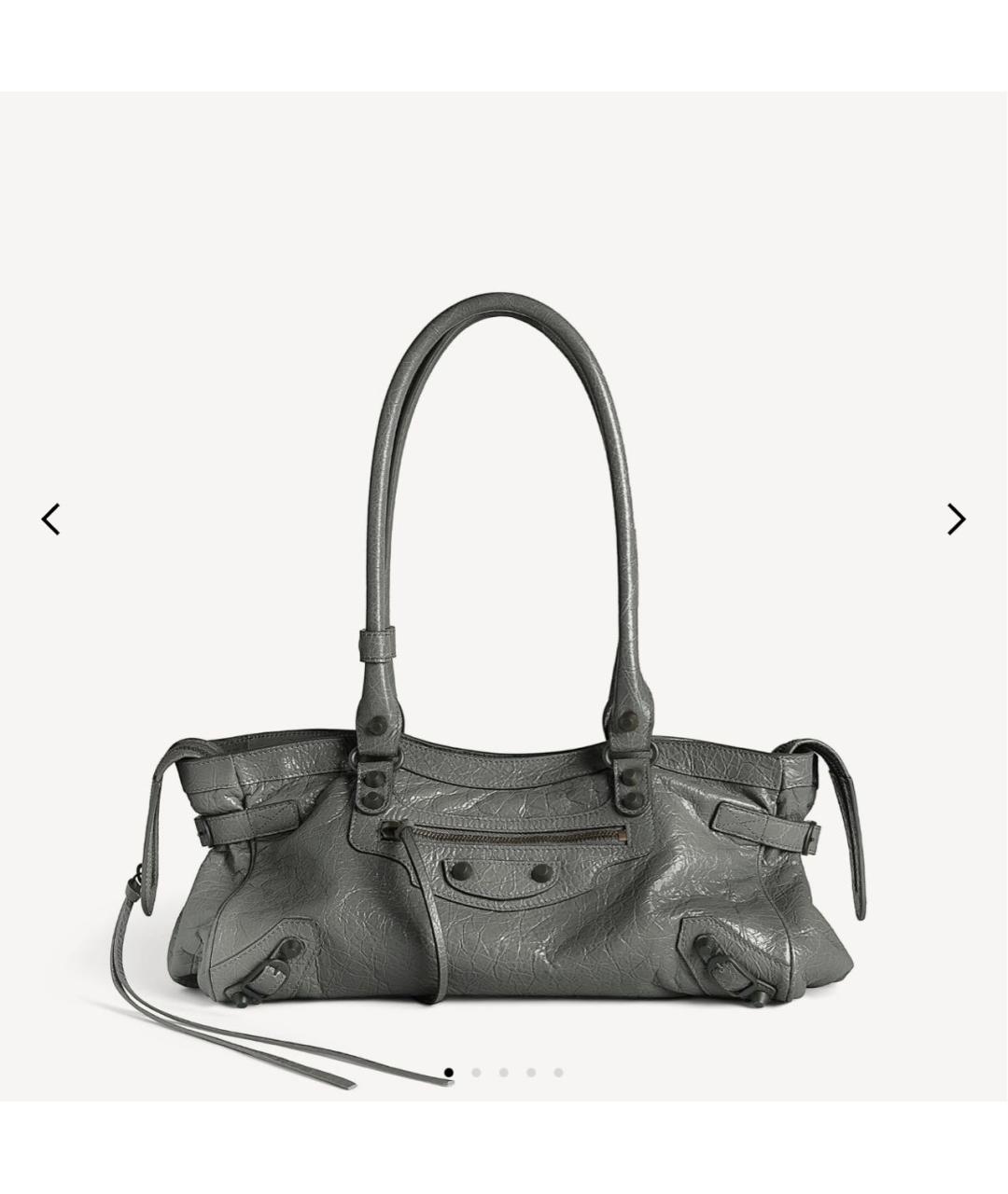 BALENCIAGA Серая кожаная сумка тоут, фото 4