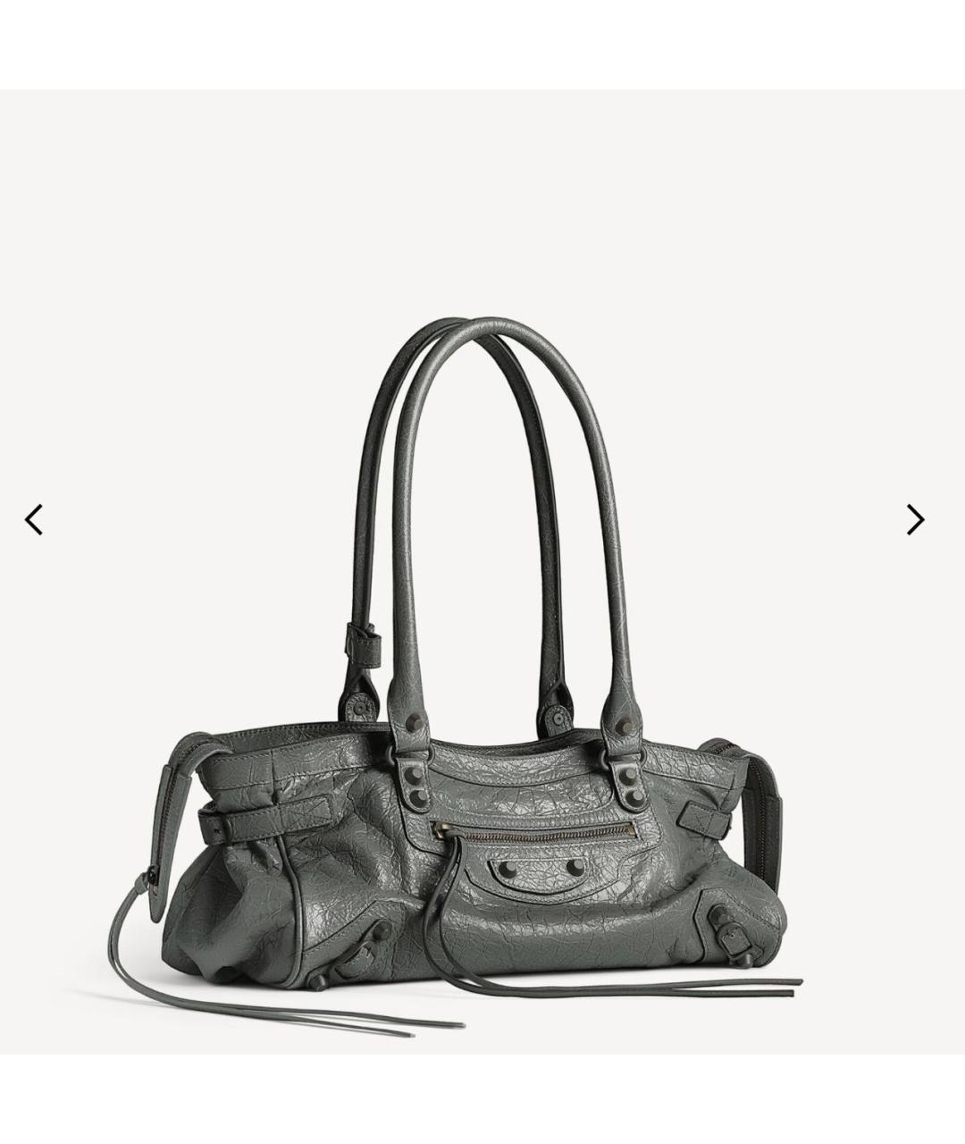 BALENCIAGA Серая кожаная сумка тоут, фото 2