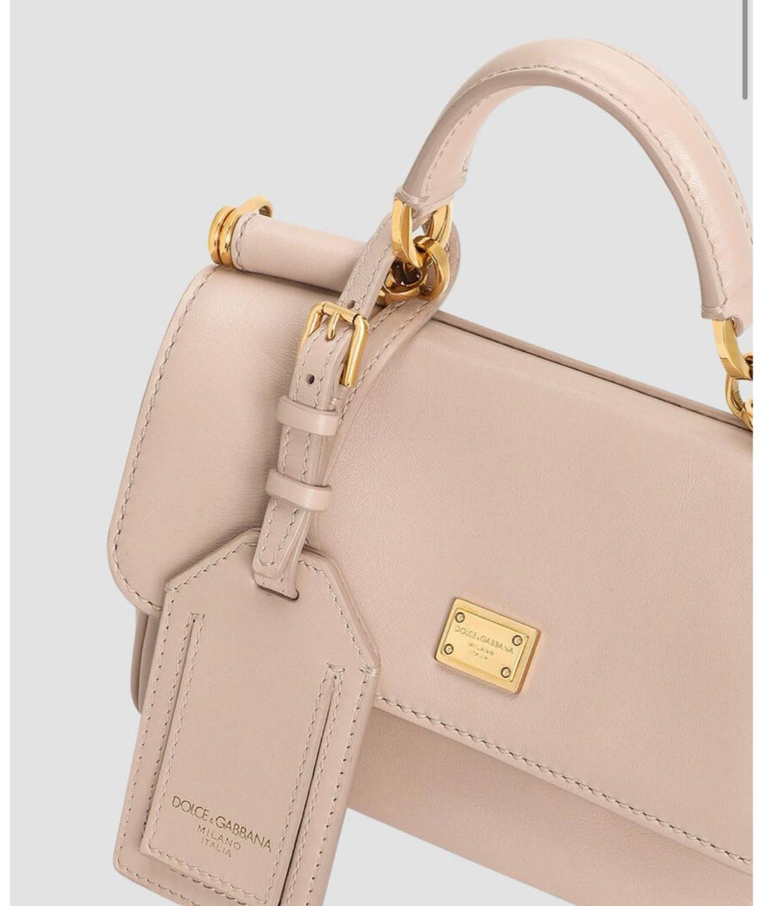 DOLCE&GABBANA Розовая кожаная сумка с короткими ручками, фото 6