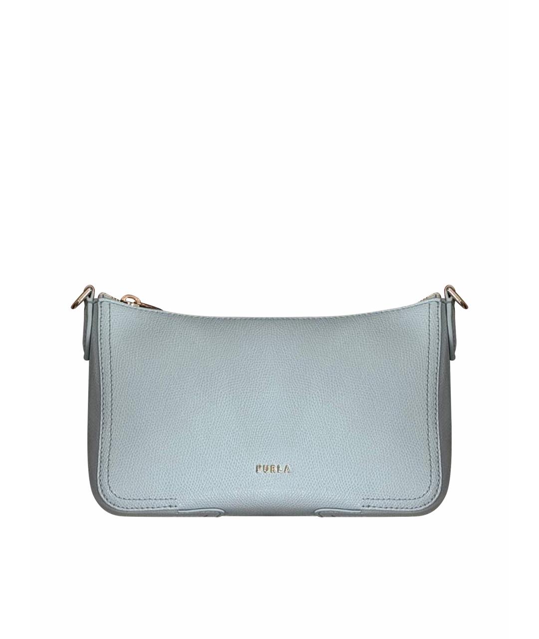 FURLA Голубая кожаная сумка через плечо, фото 3