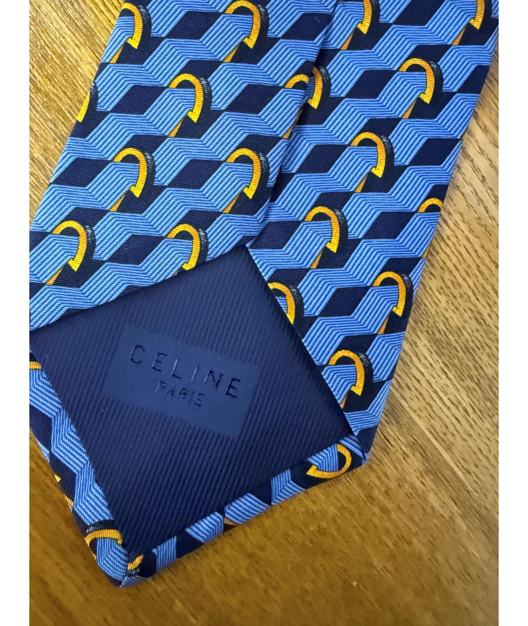 CELINE Синий шелковый галстук, фото 4