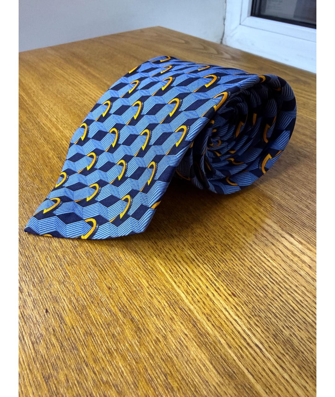 CELINE Синий шелковый галстук, фото 2